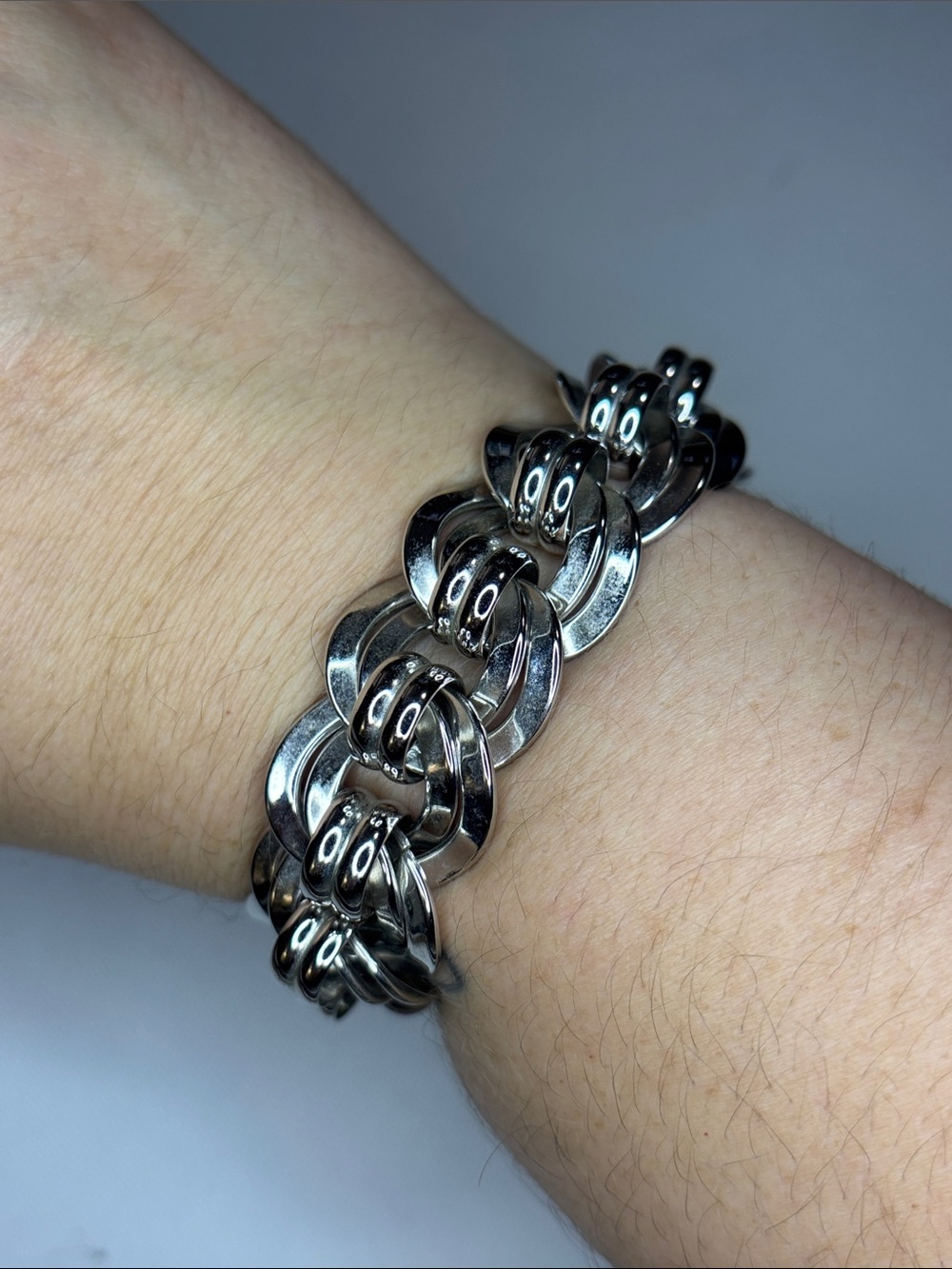 MONET vintage silver chunky bracelet